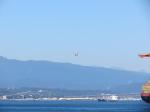 Sea plane taking off